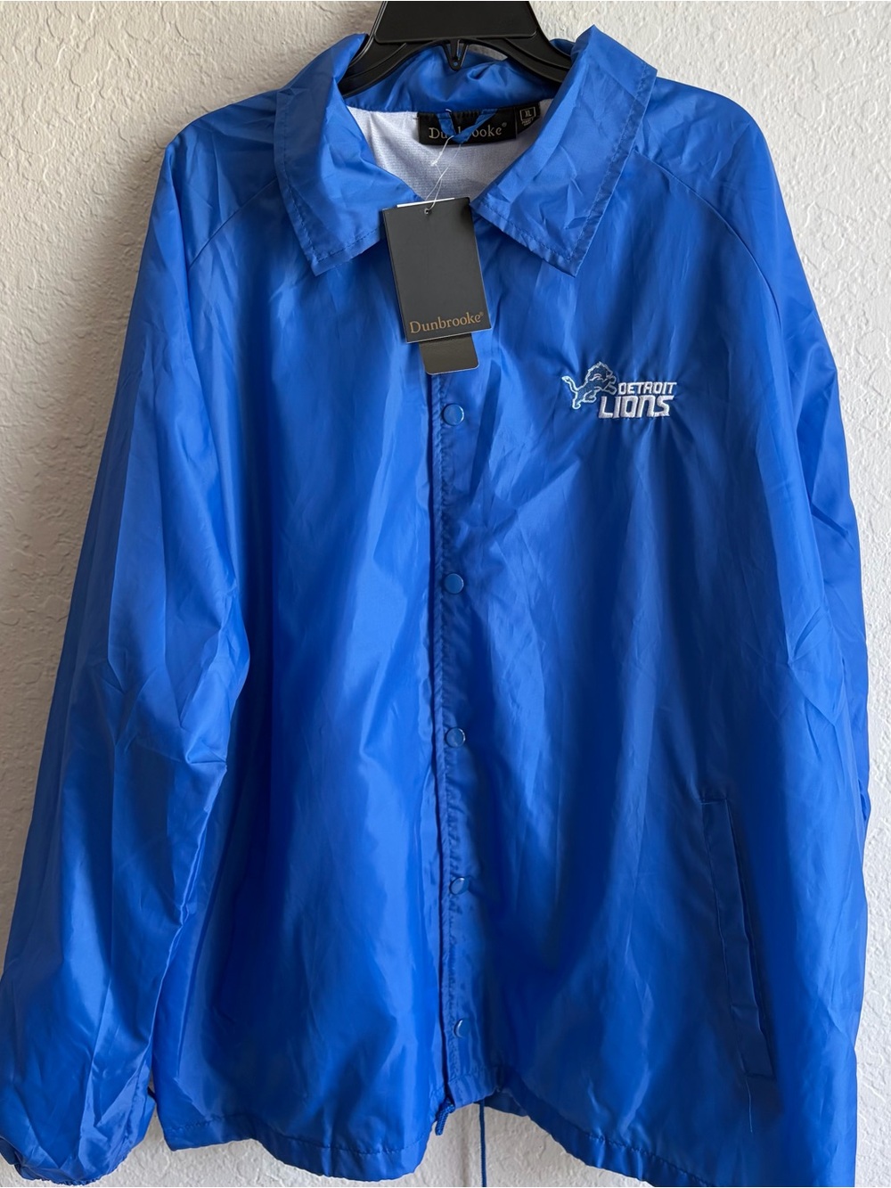 Detroit Lions Dunbrooke Snap Up Blue Windbreaker - Men’s XL NFL NWT